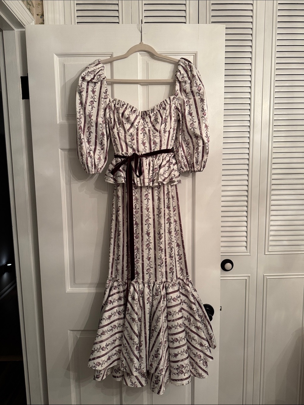 Antonio Melani x Nicola Bathie Florence Short Puff Sleeve Belted Midi Dress